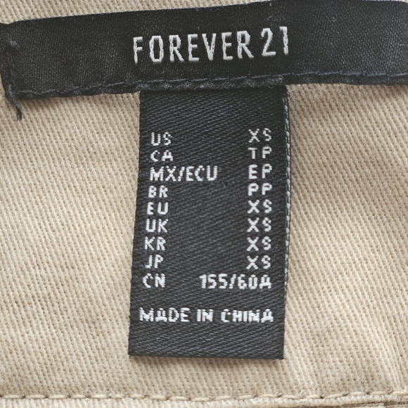 Forever 21 Pleated Tan Mini Skirt Sz XS Preppy School Girl Academia - Picture 5 of 6